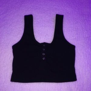 black button tank top